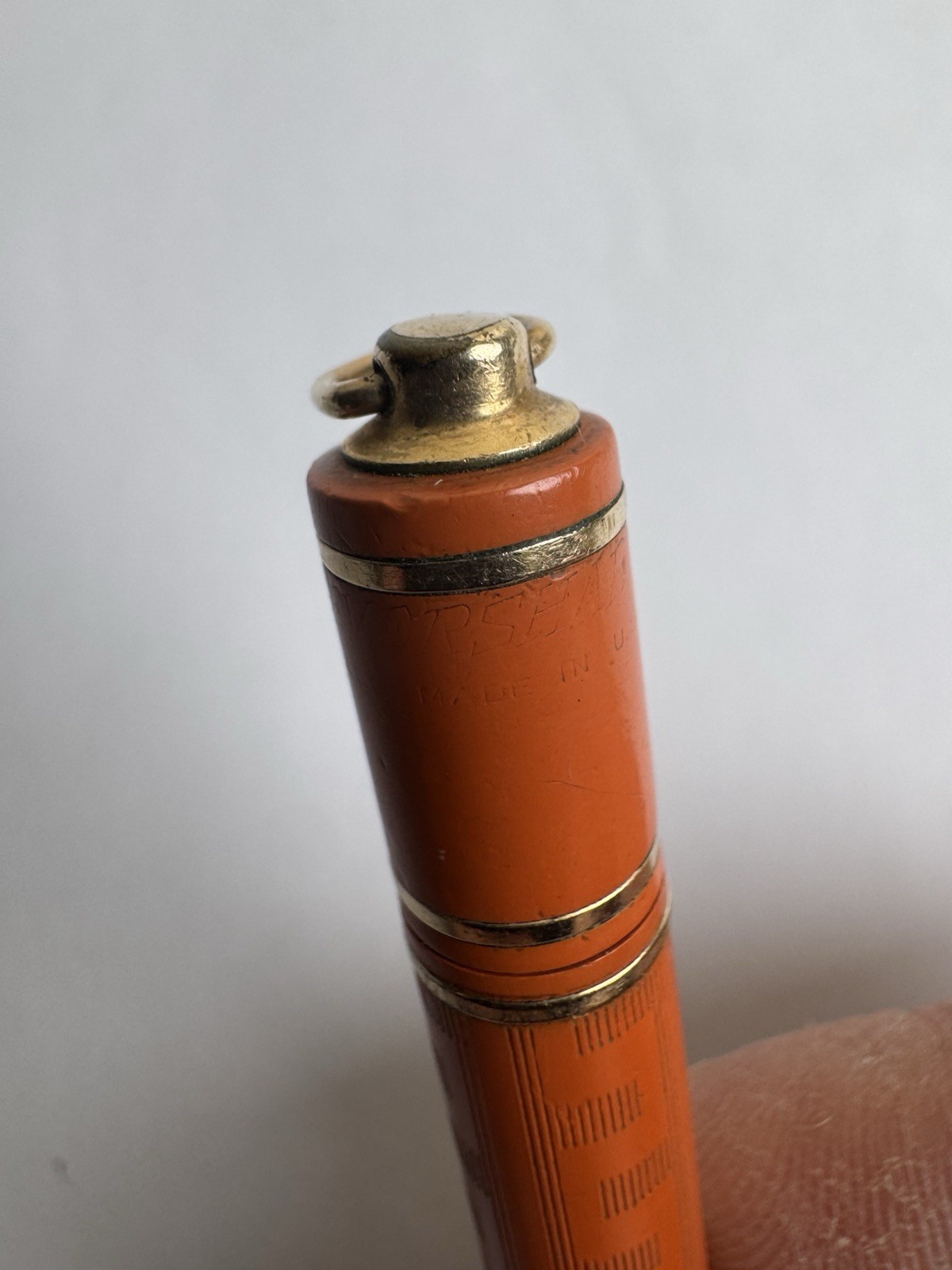 1920’s Wahl Eversharp Orange Mechanical Pencil Gold Filled USA Made Orange