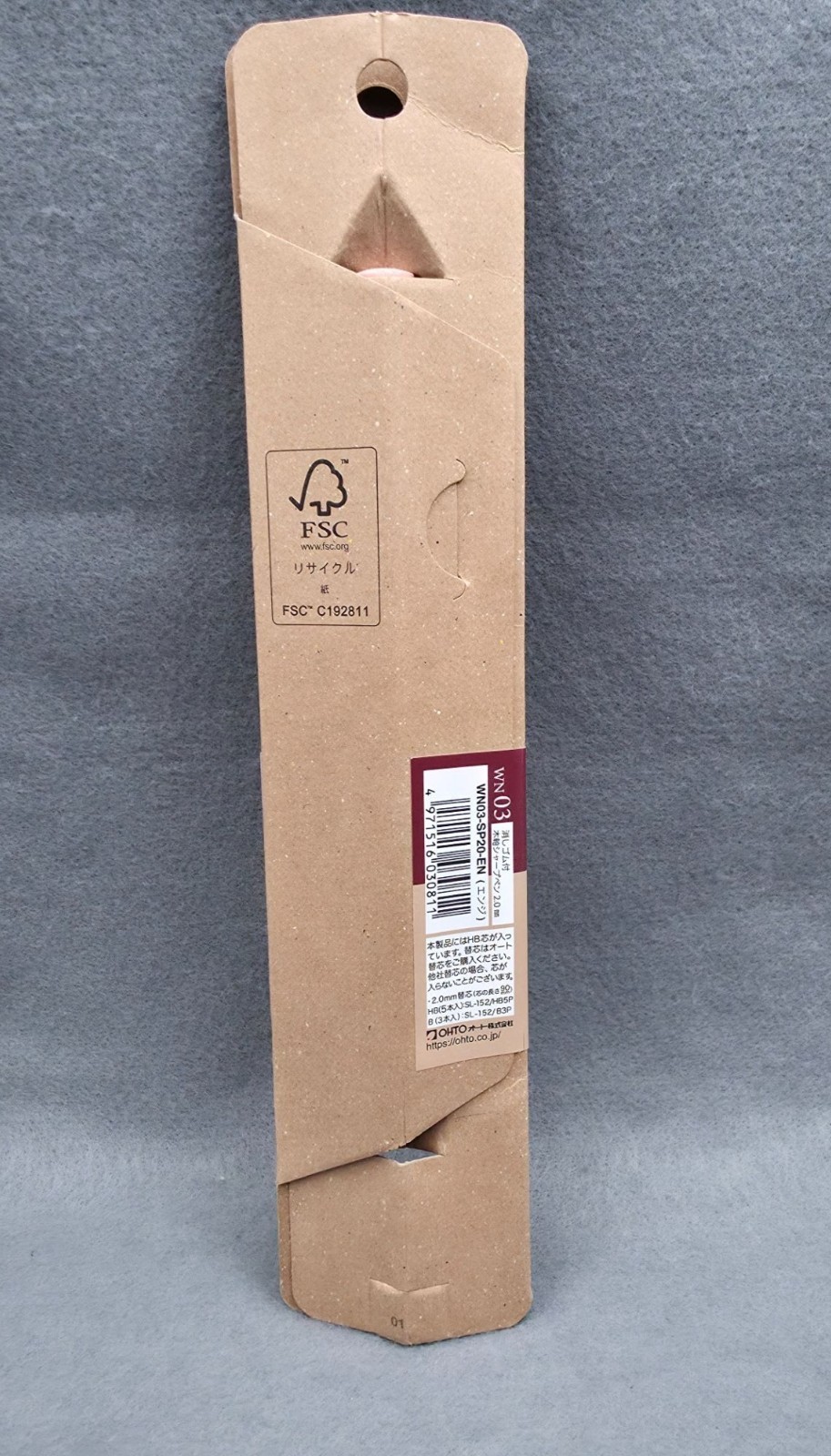 Ohto WN03 Wooden Mechanical Red Pencil 2.0mm Warm & Natural Cedar Made In Japan