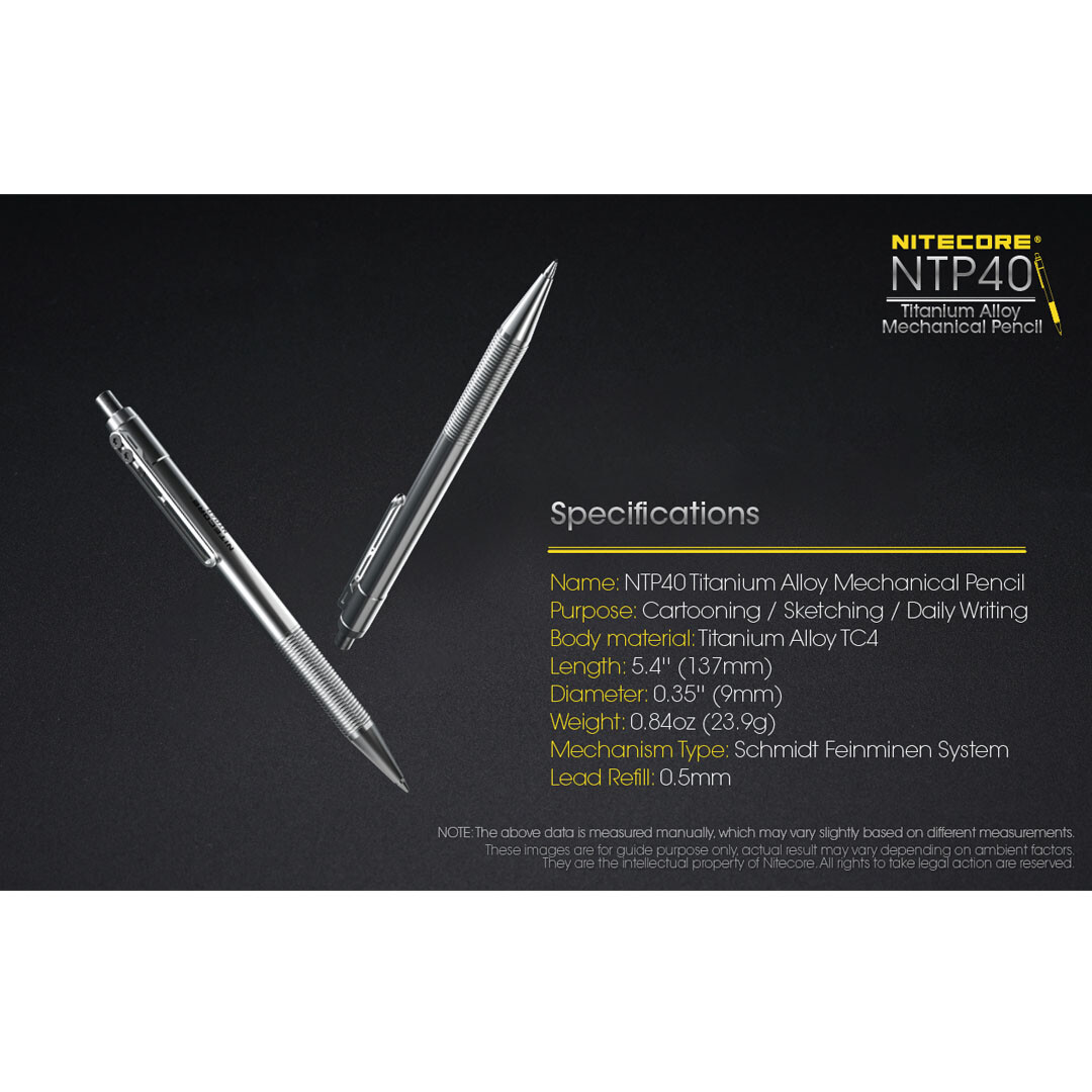 ~NEW~ Nitecore NTP40 Titanium Alloy Mechanical Pencil