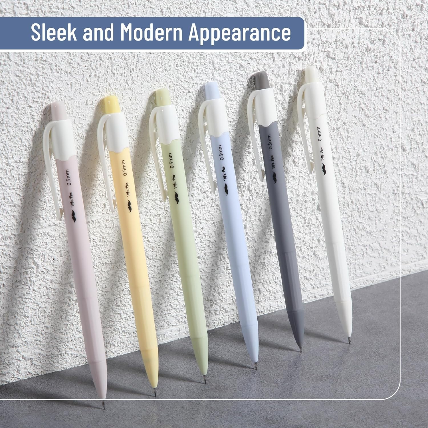 Pastel Mechanical Pencil Set, 6 Pack, 0.5mm, Cute Macaron Colors, Smooth Writ…