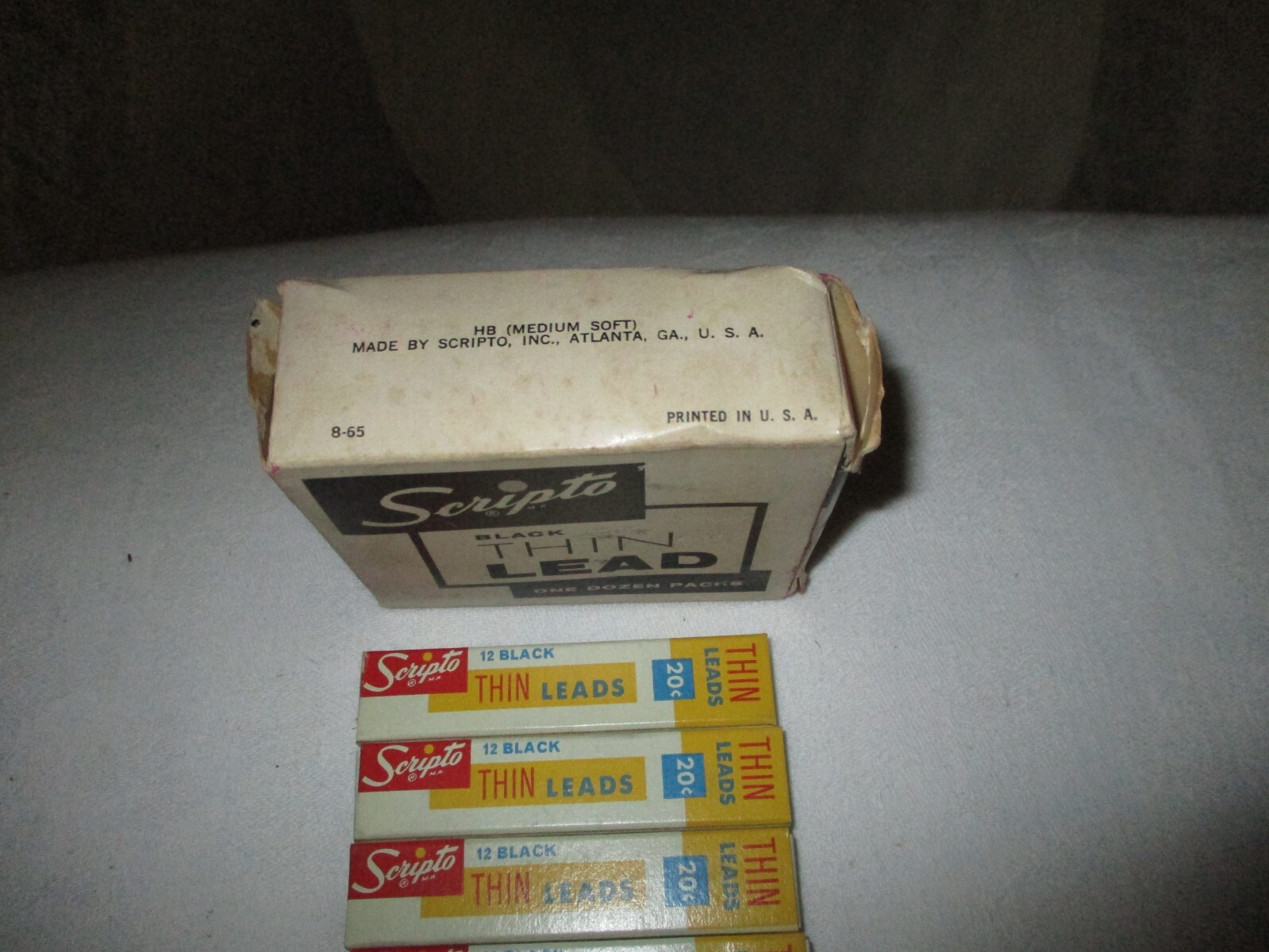 VTG.NOS”SCRIPTO”LOT of(8) pks. BLACK THIN LEADS,MEDIUM SOFT=12 LEADS PER BOX=96