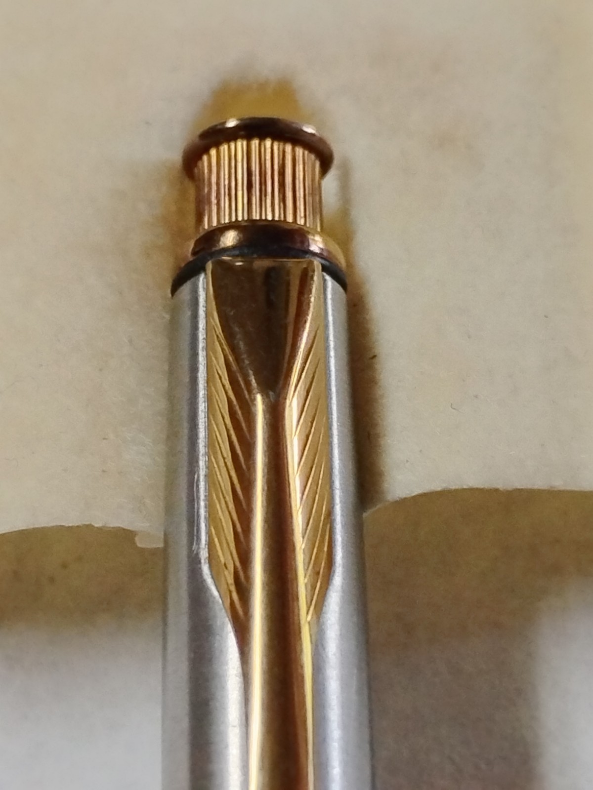 Parker Insignia Pencil Stainless Steel & Gold 0.5mm Click W Eraser Working #G0