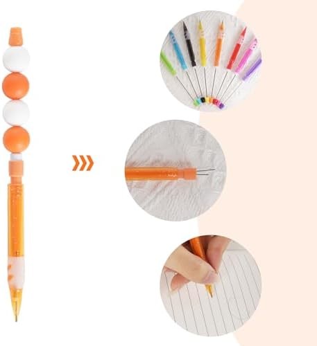 16 Pcs Beadable Pencils, Beadable Mini Mechanical Pencil, Beadable Stylus Pencil