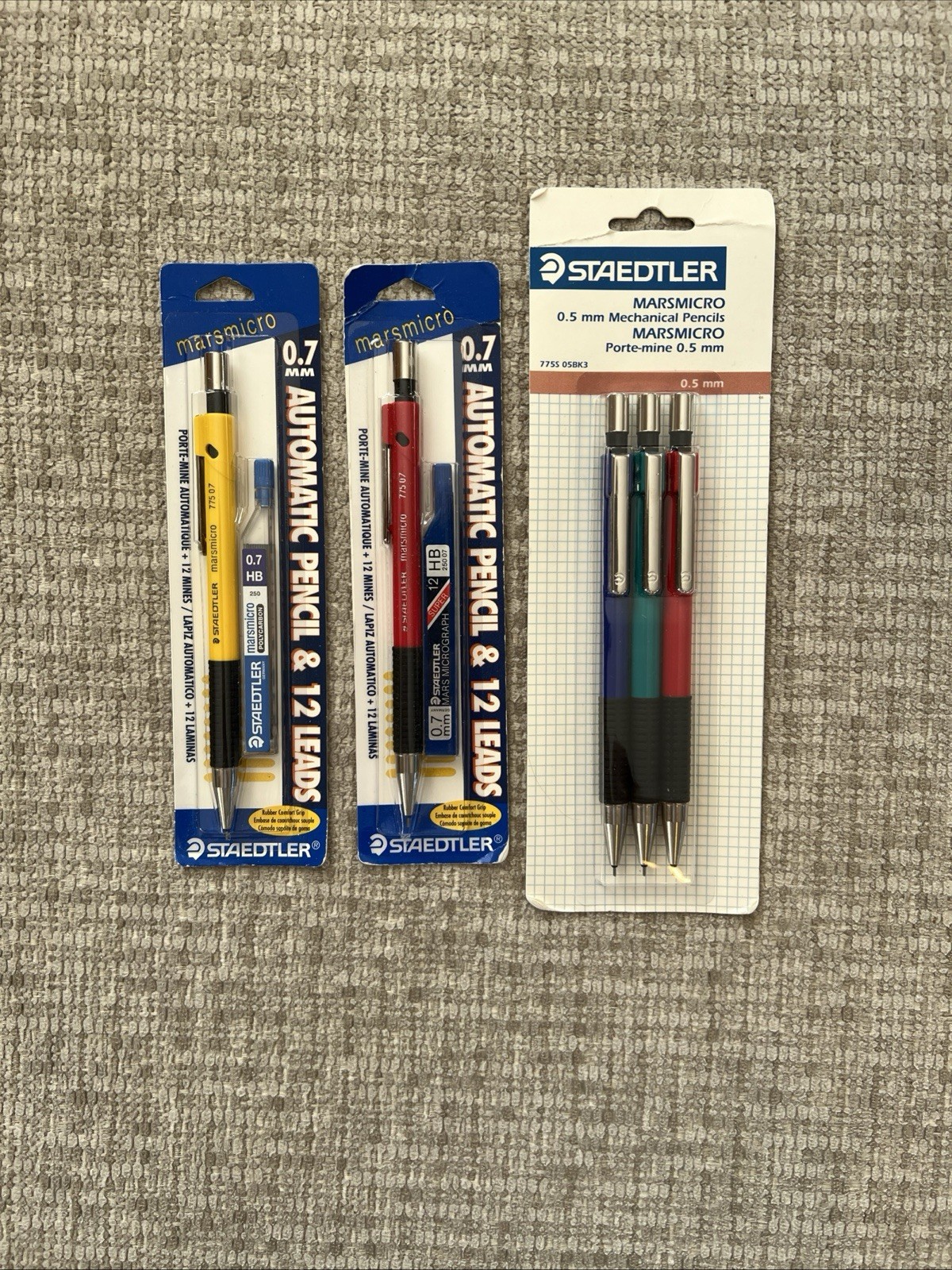 Staedtler Mars Lot 5 Micro 775 05 & 775 07 Mechanical Pencil NOS Germany Vintage