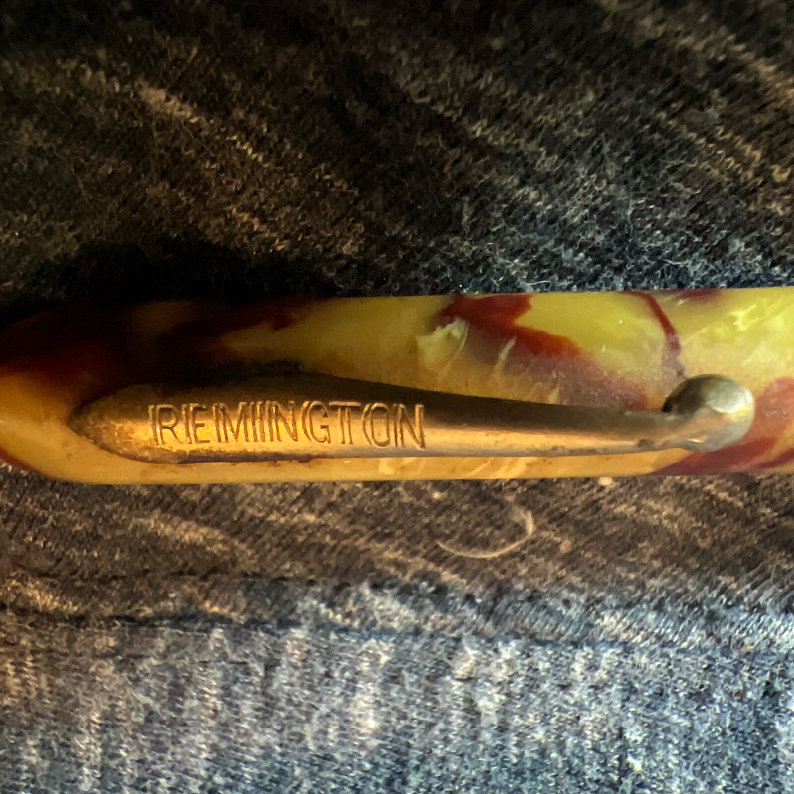 Remington Pen Co Marbled Burgundy Carmel Pin Or Pencil Pen Shell Only No Insides