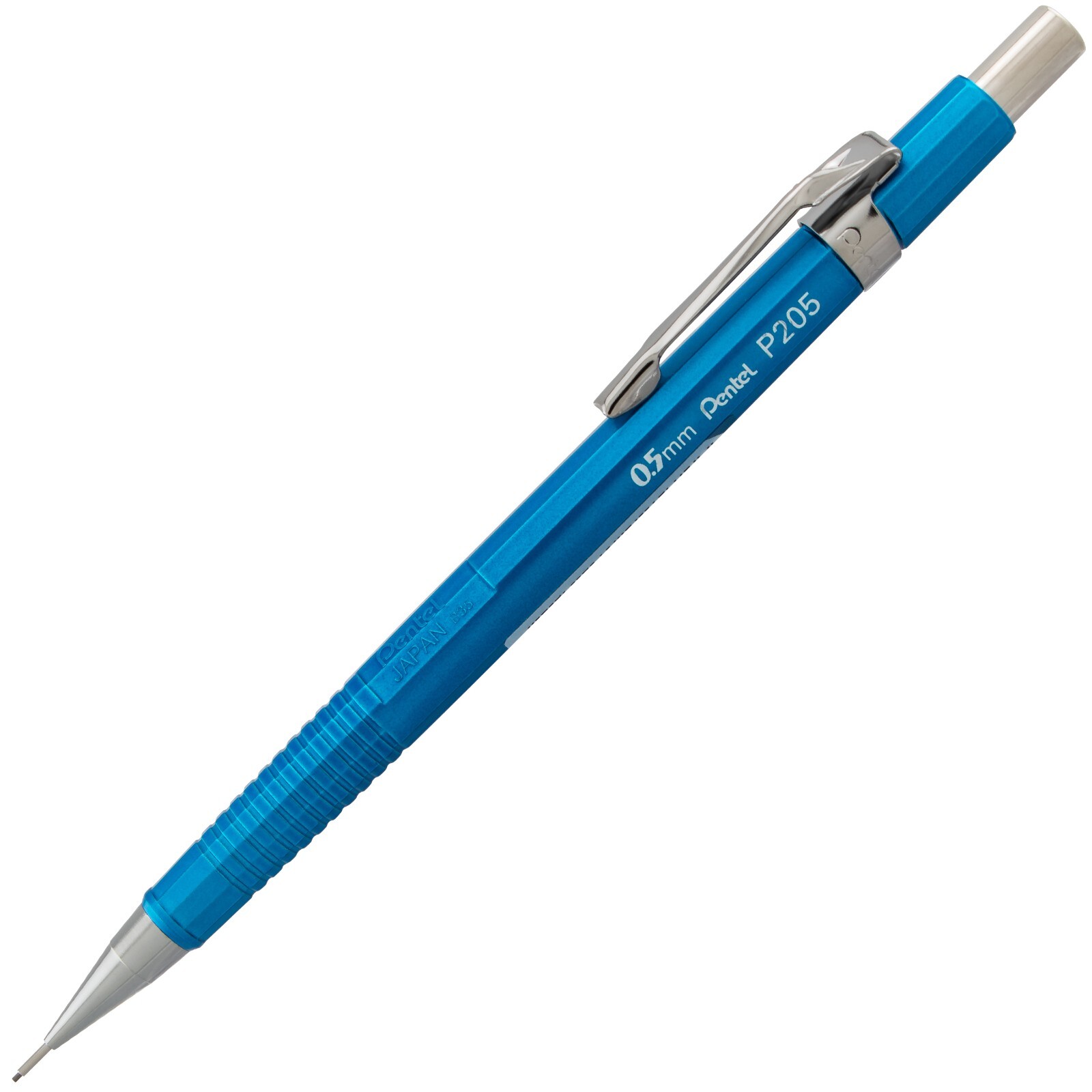 Pentel P205 Series Mechanical Pencil Set of 4 Metallic Barrel Colors (0.5mm)