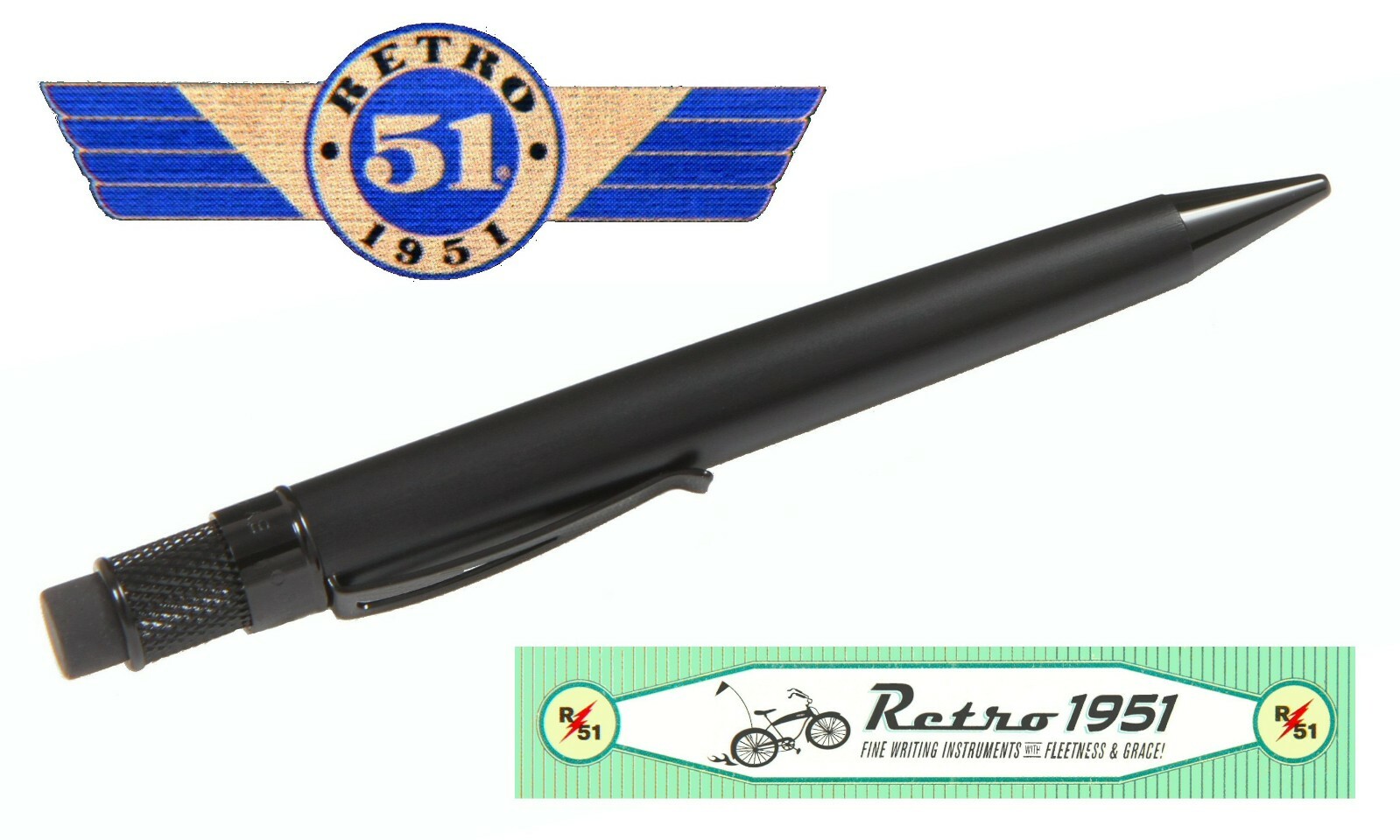 Retro 51 Stealth Vintage Metalsmith 1.15 mm Mechanical Lead Pencil #VRP-1701