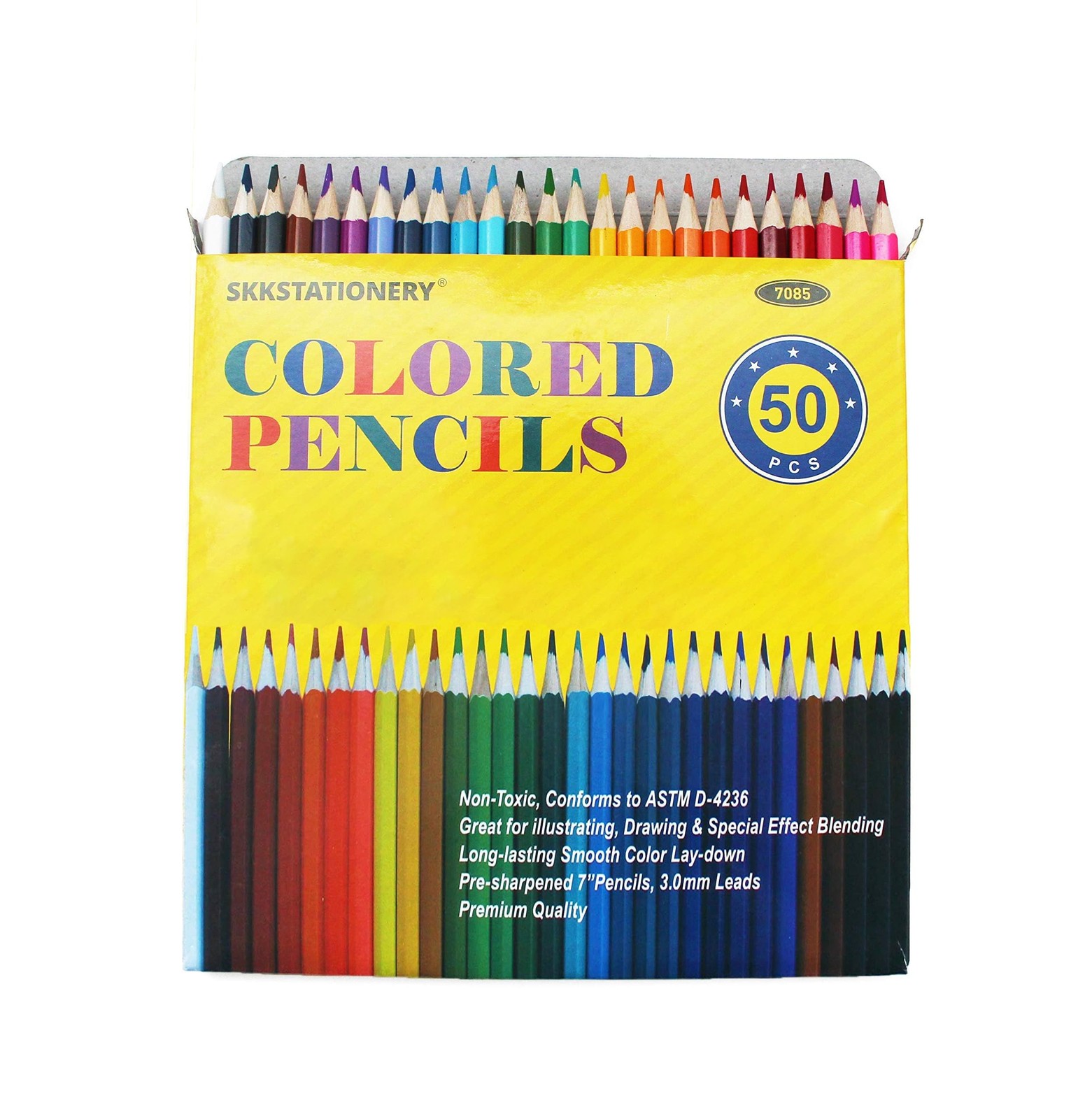 SKKSTATIONERY 50Pcs Colored Pencils,50 Vibrant 50 Count (Pack of 1),