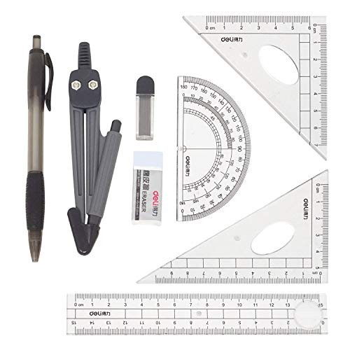 Honbay 8PCS Math Geometry Kit Set for Student and Engineering Drawing –