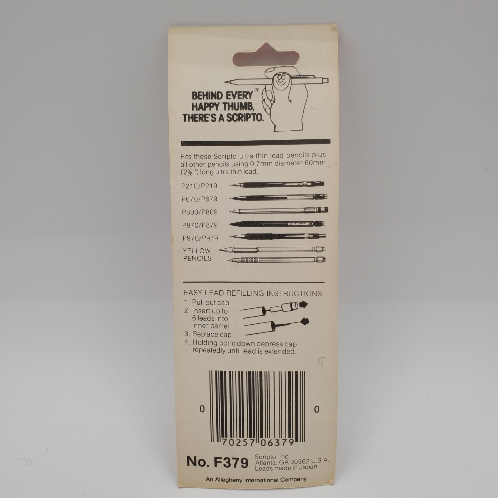 Vintage 80s Scripto 0.7mm Pencil Lead Refill SEALED NOC No F379 w/ Kmart Sticker