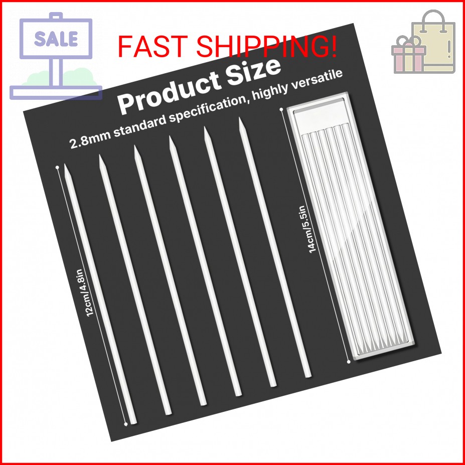 36 Pcs 2.8mm Pencil Lead Refills for Carpenter Mark Pencils Solid Deep Hole Mech