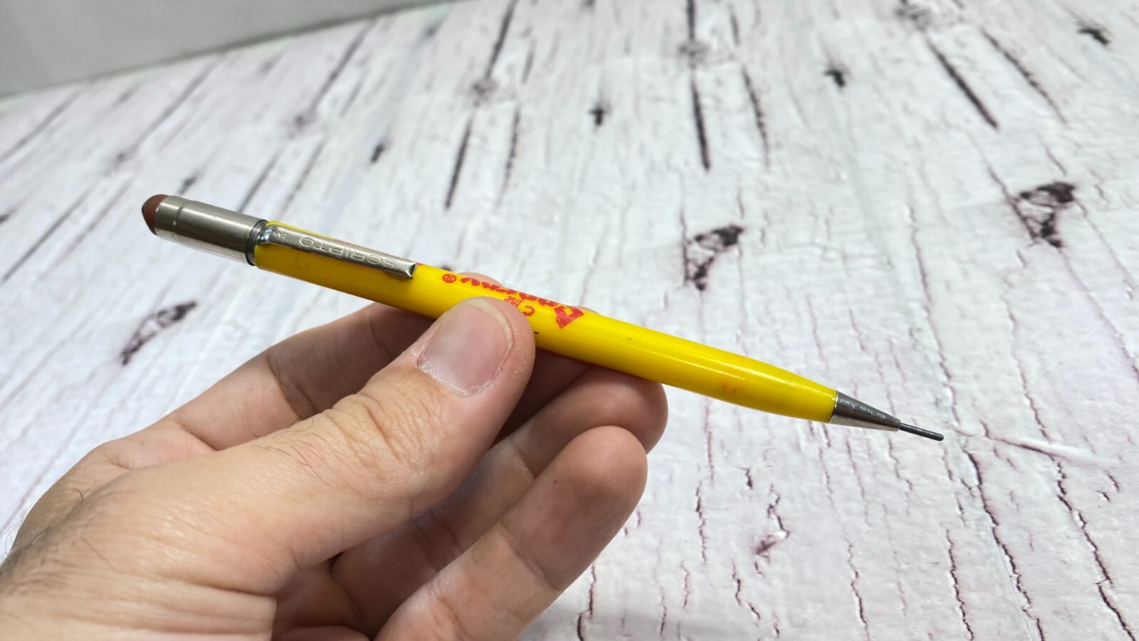 Vintage Scripto Mechanical Pencil YELLOW, made in canada