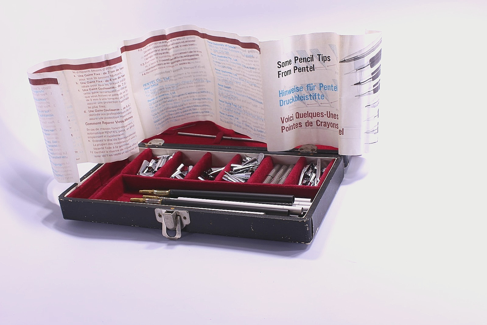 Vintage PENTEL Tools Box & Parts for Mechanical Pencils-Incomplete-Bad Condition