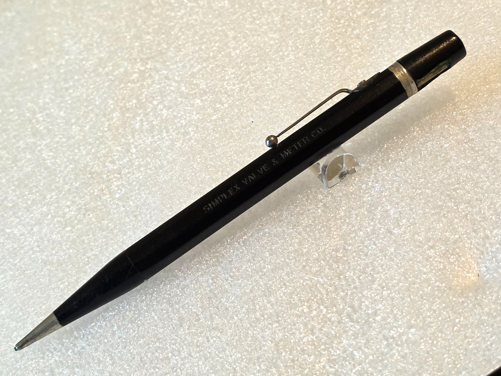 VTG (LARGE Autopoint SIMPLEX VALVE +METER Advertising Mechanical Pencil BLK Rare