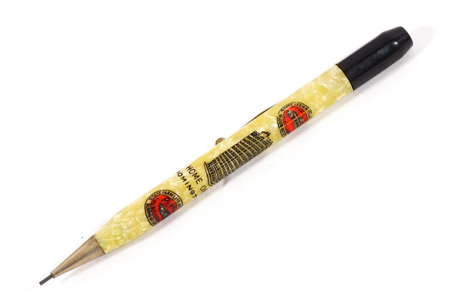 1930s State Farm Insurance Quick Point Marbled Celluloid Mechanical Pencil