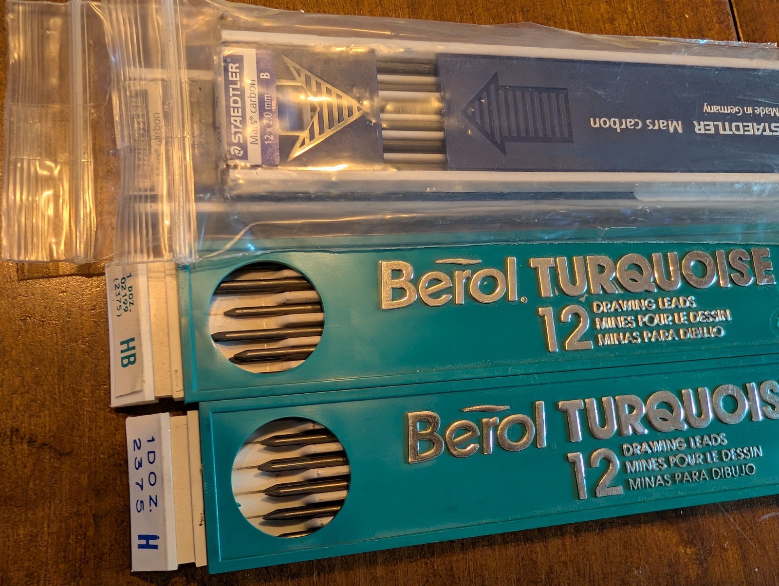 Mars Carbon 200B 2 New Packs – 2 Packs Of berol Turquoise Drawing Leads