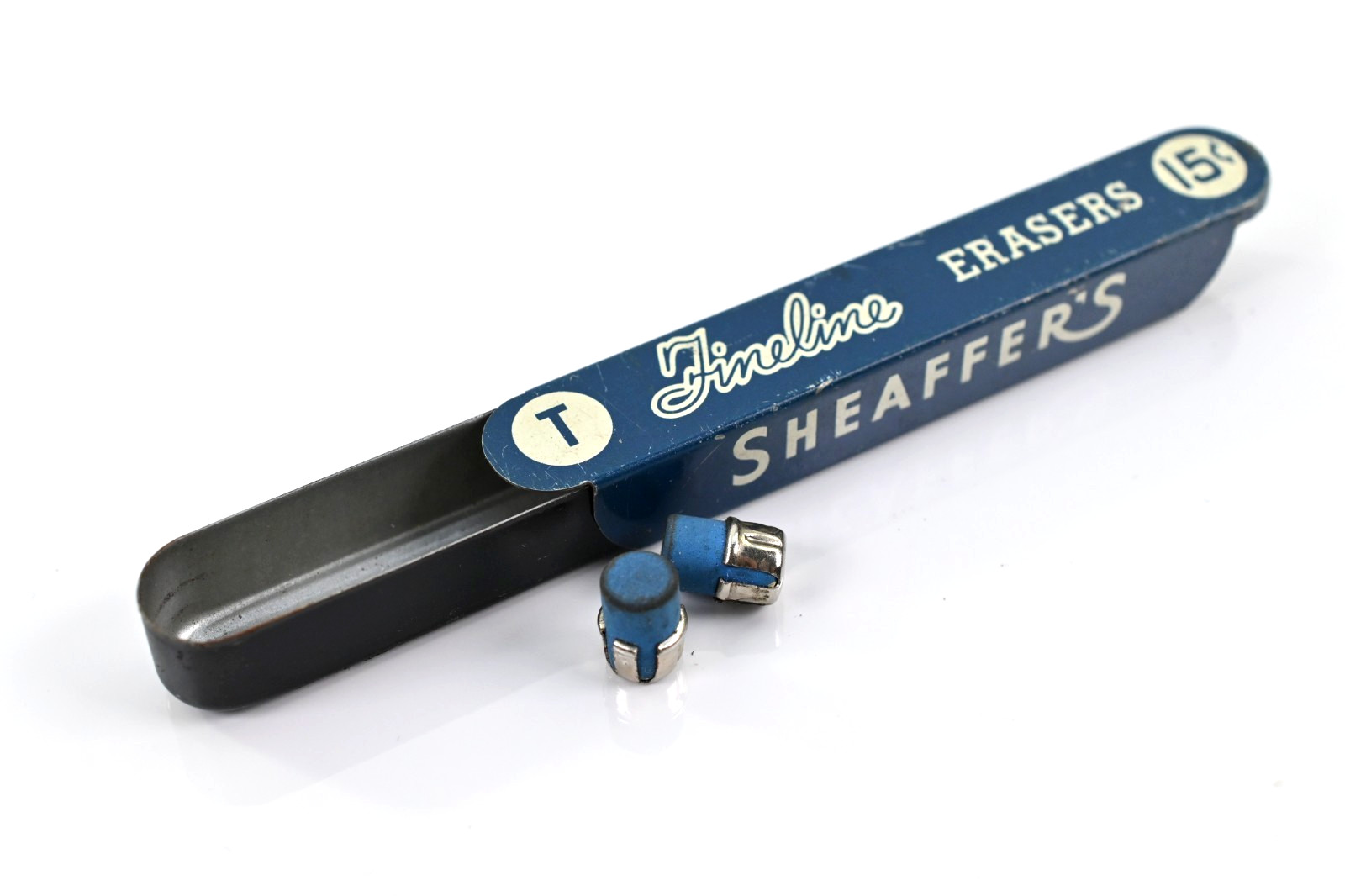 Vintage Sheaffer Fineline Erasers Tin w/ 2 Refills Pencil Eraser