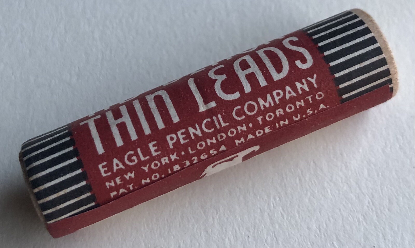 Vintage EAGLE Pencil Co. Mechanical Lead HB Black 1.18mm NOS 18pk Wood Tube USA
