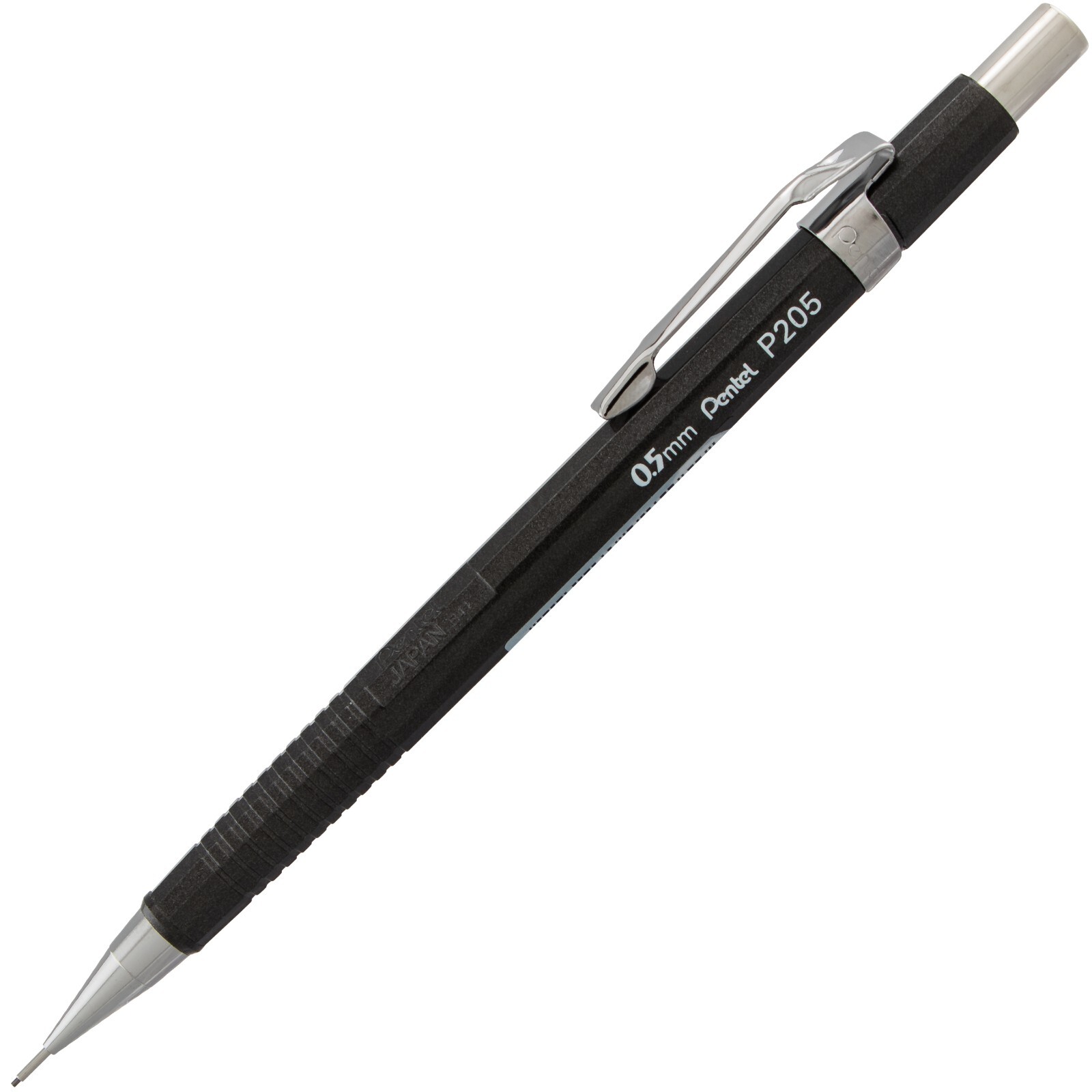 Pentel P205 Series Mechanical Pencil Set of 4 Metallic Barrel Colors (0.5mm)