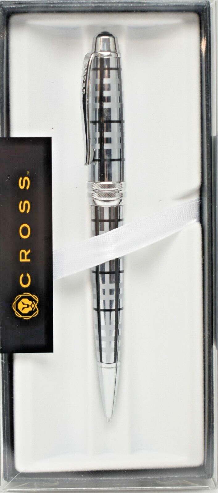 CROSS Bailey Polished Chrome Geometric Pattern 0.7mm Pencil with Gift Box