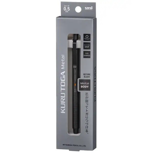 Uni KuruToga Metal Mechanical Pencil Nocturne Black 0.5mm M5KH1P.24 NEW Japan