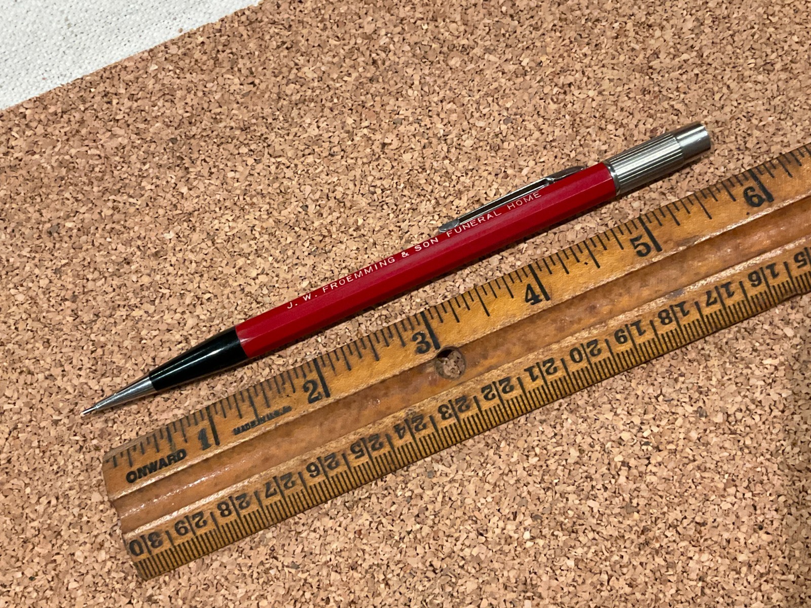 Vintage Autopoint For Real Thin Lead Mechanical Pencil Red funeral Home