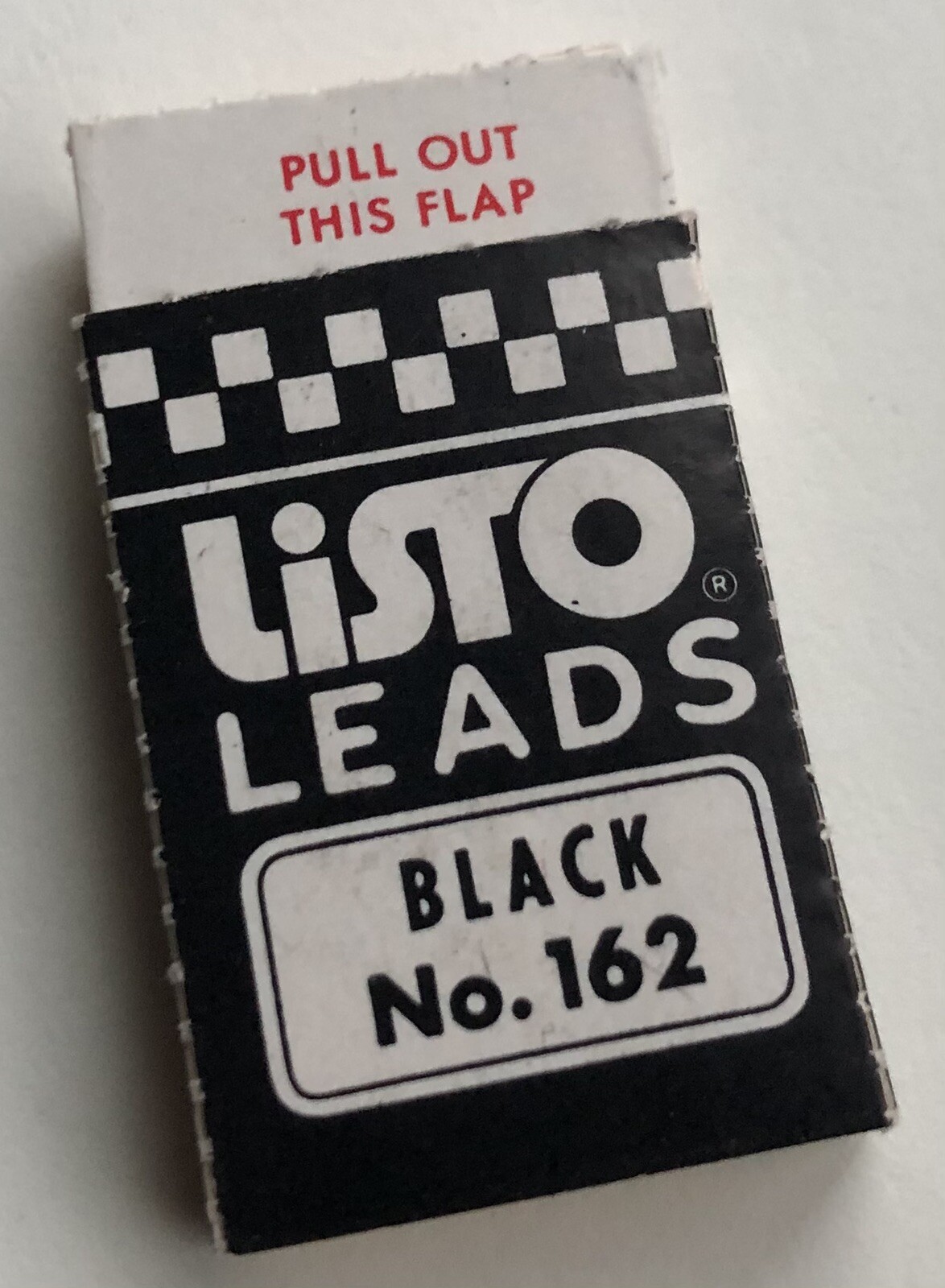 Vintage LISTO Pencil Corporation 4mm Black No. 162 Marking Lead 6 Pack CA USA