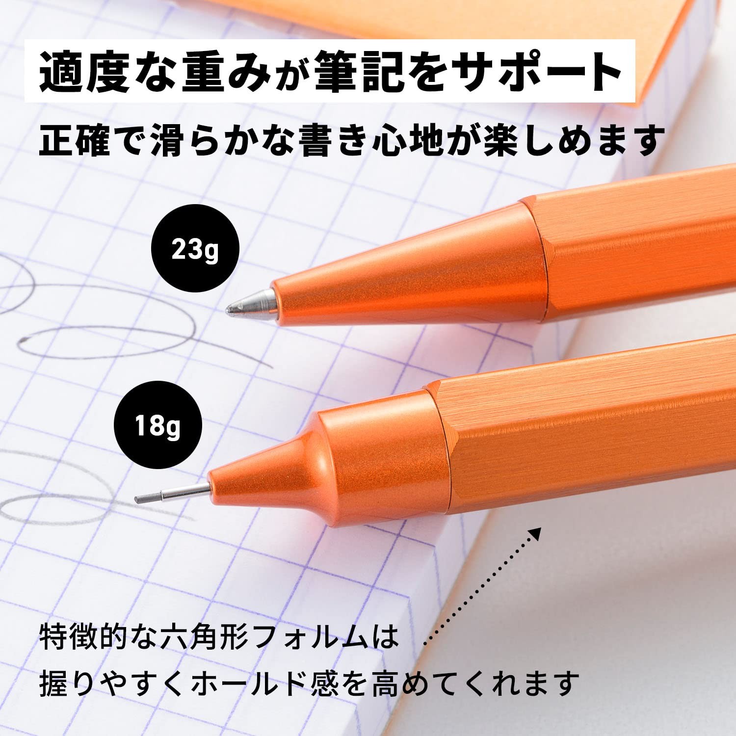 SCRIPT cf9291 Mechanical Pencil Script Silver 0.5mm Hexagonal Shaft Aluminum …
