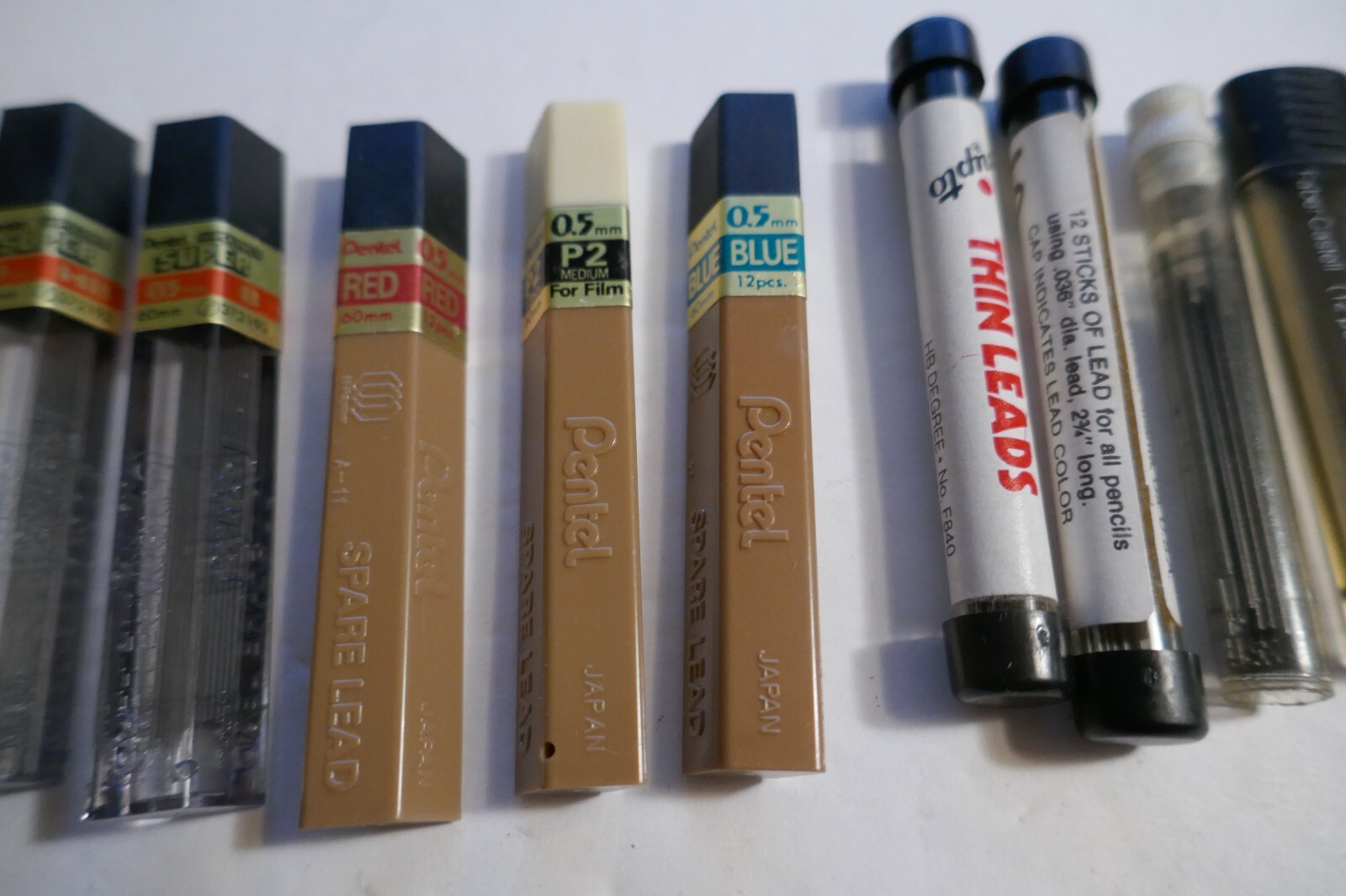 Vintage Lot Pencil Leads Eversharp Scripto Pentel Plastic and Metal Containers