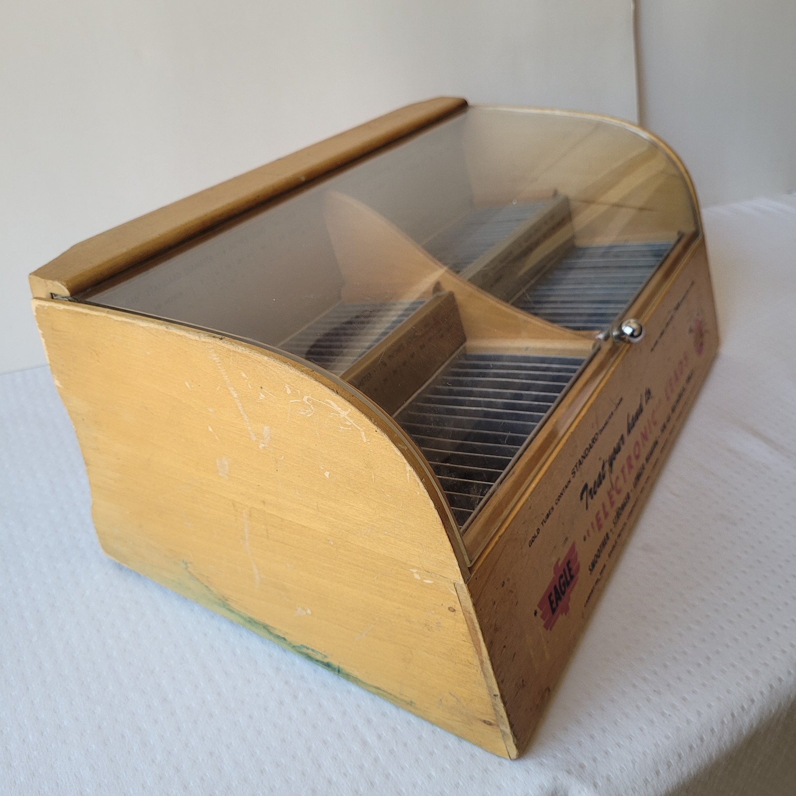 Vintage Eagle Pencil Co. Electronic Leads Store Shop Advertising Display Case