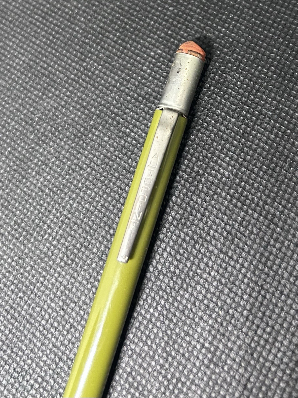 Vintage Autopoint Mechanical Pencil Lime Green Red Tip USA 5.5” For Parts/Repair