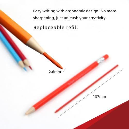 Colored Mechanical Pencil 2.6mm for Coloring and Drawing, Mechanical 36 color