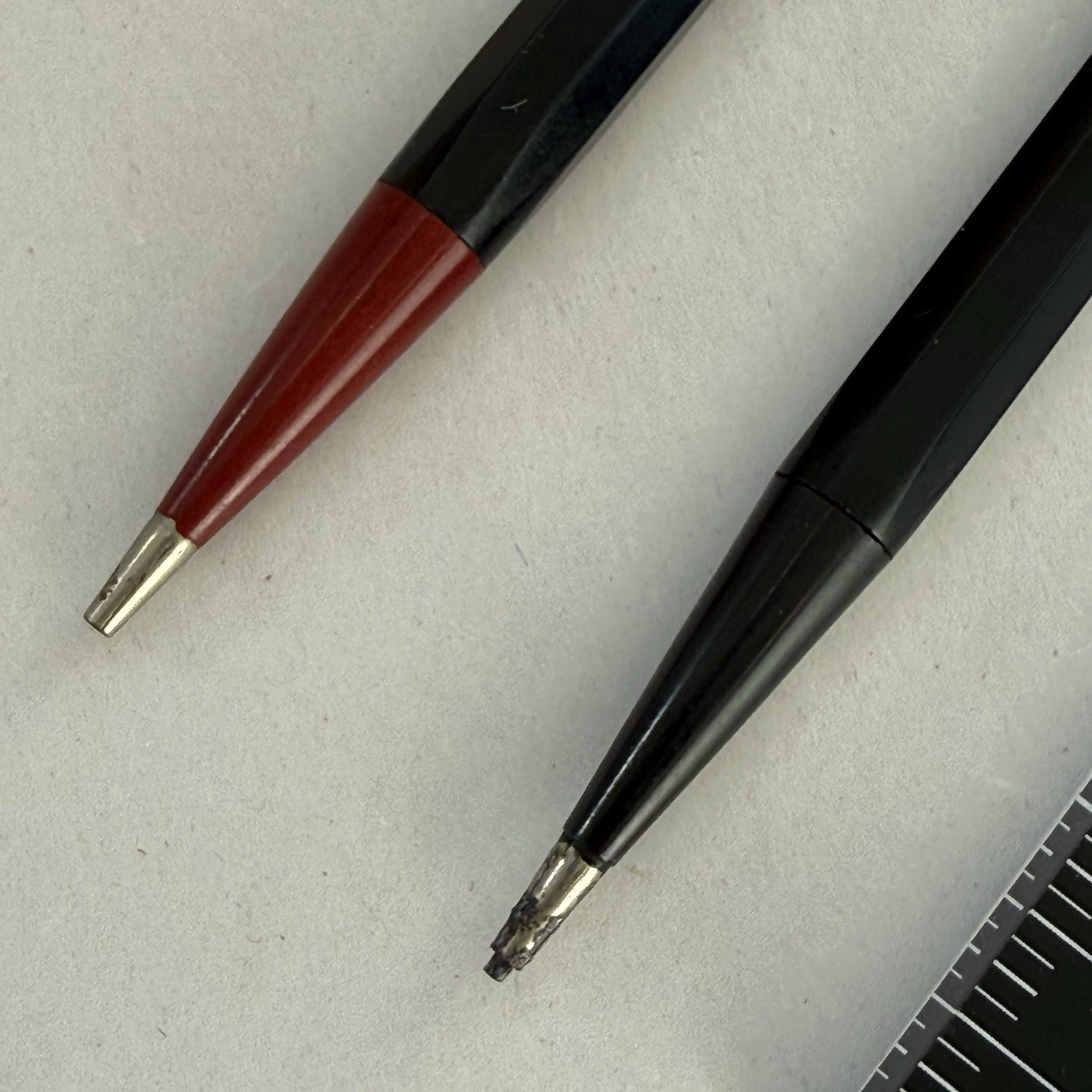 2 Realite Mechanical Drafting Pencil Dual Point Red Black Vtg Precise Tool Mfg
