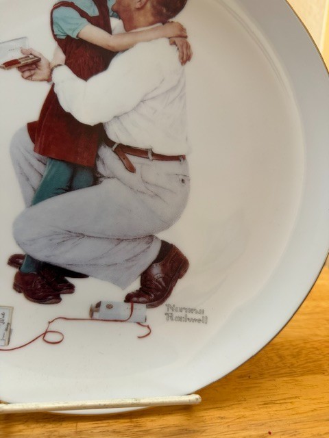 Norman Rockwell 10″ Ltd. Ed. Parker 61 Gift for Dad Collectible Plate & Stand