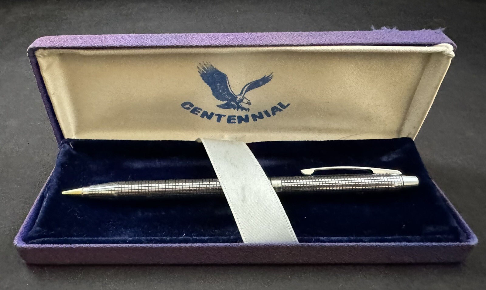 Vintage Centennial Brushed Chrome Mechanical Pencil w/ Case – Made in USA
