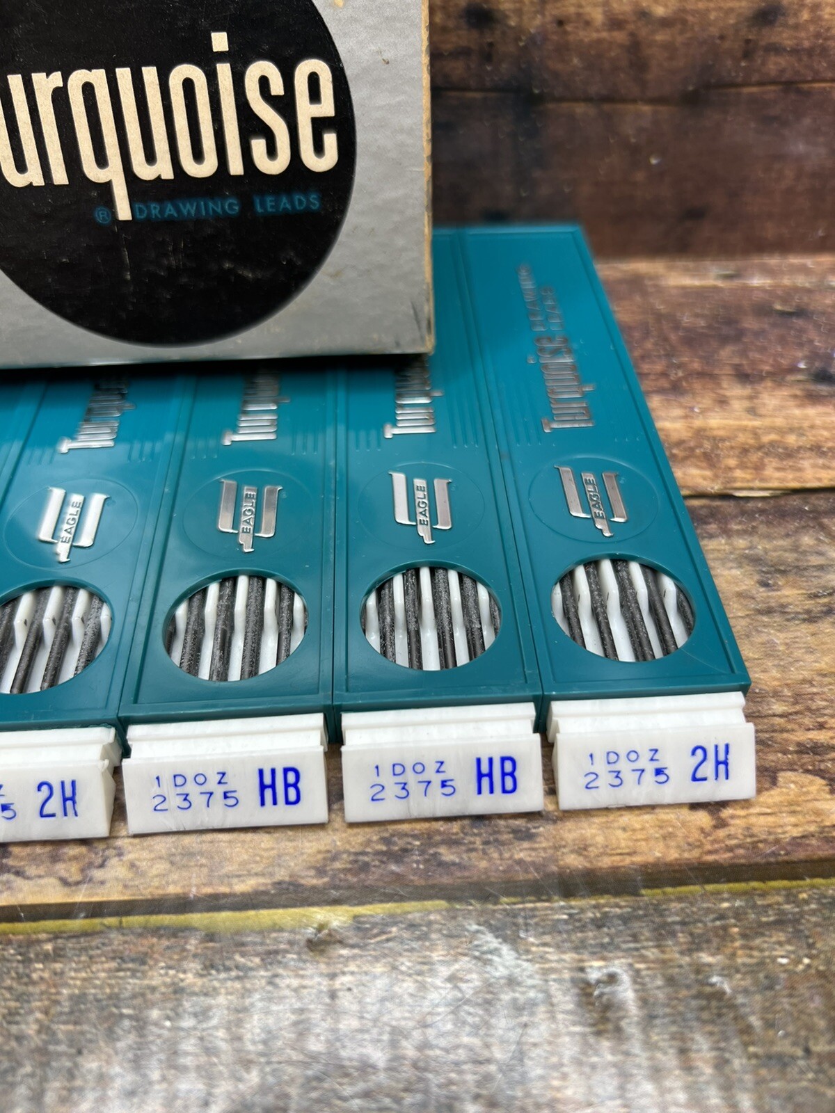 Vintage Eagle Turquoise Half Gross Drawing Leads Refill 2375 – 2H In Box 6pack