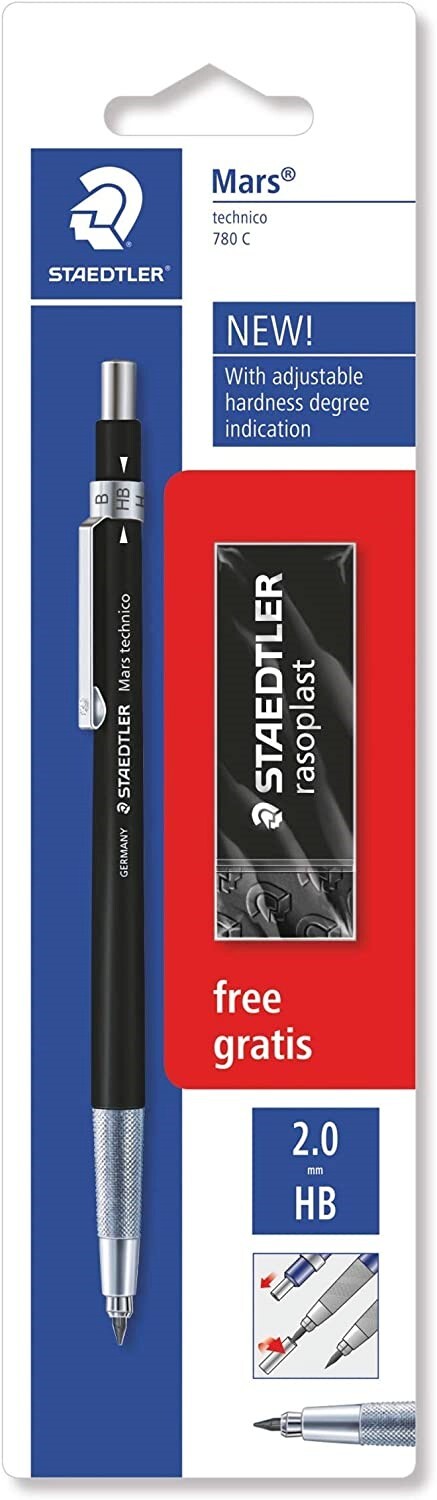 STAEDTLER Mars Technico 780 C leadholder Pencil with HB Lead, Black