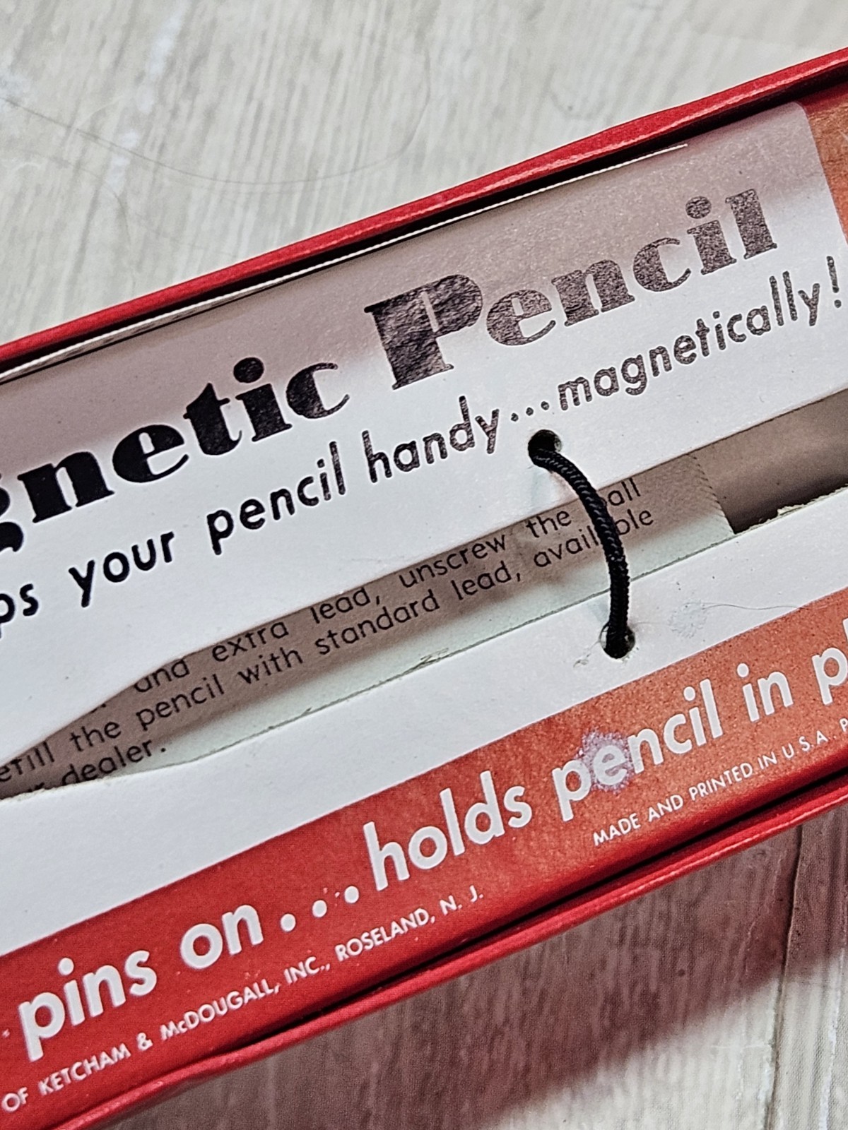 Vintage PAT Magnetic Mechanical Pencil Desk Clip Holder w/ Box Instructions…