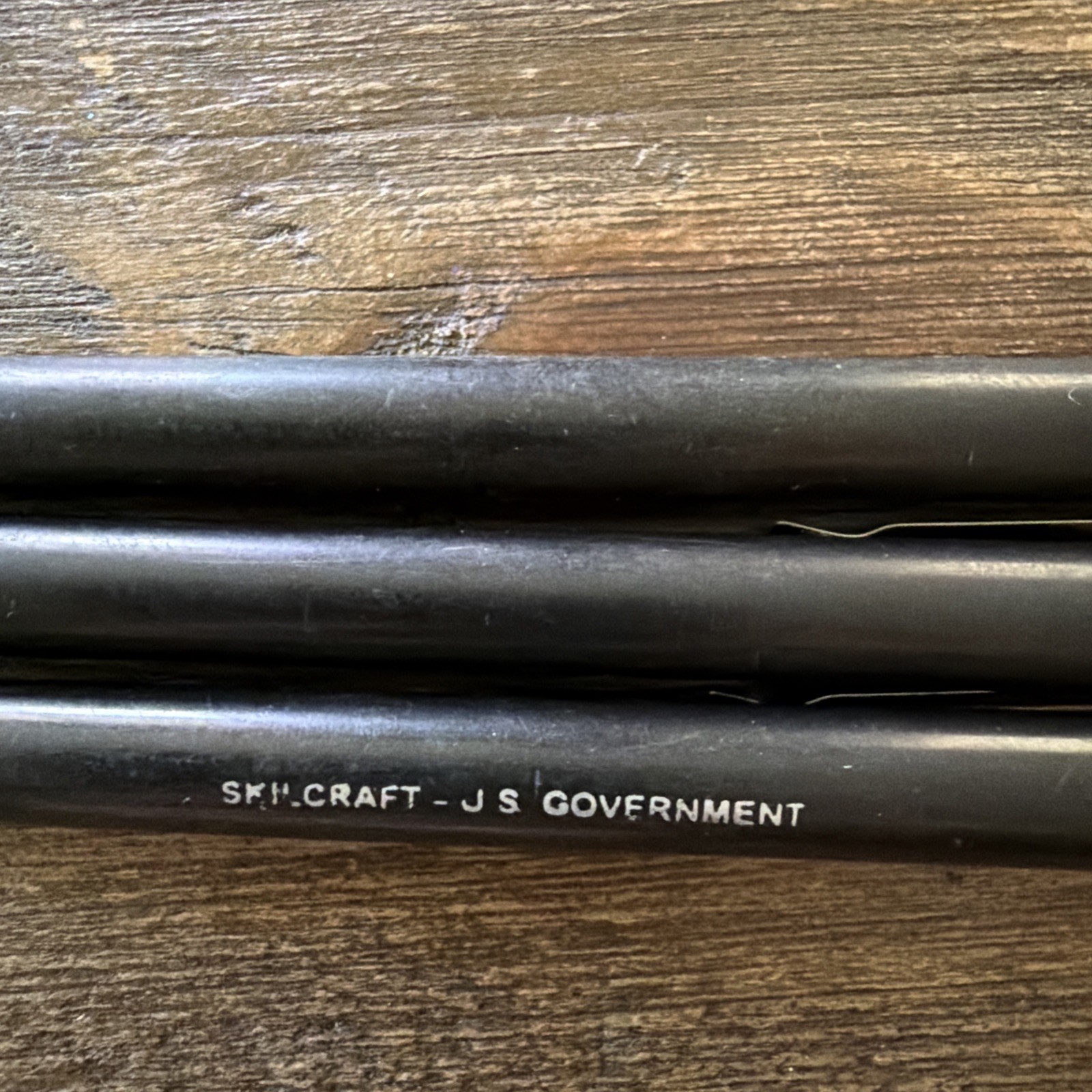 Vintage Skilcraft US Government Black Grease Pencil Set Of 3 Lot Twist