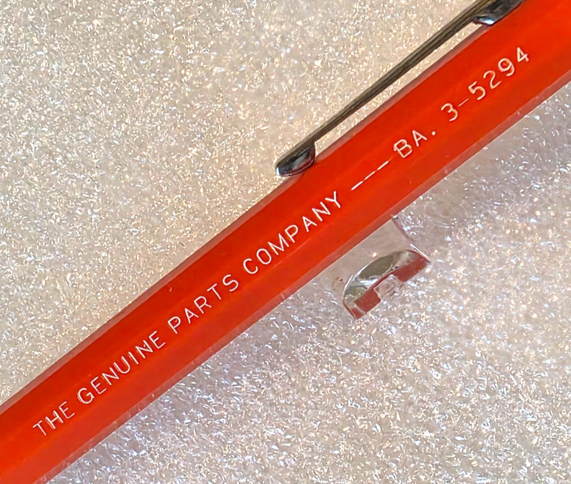 VTG (Large Autopoint GENUINE PARTS Advertising Mechanical Pencil ORANGE Rare 50s