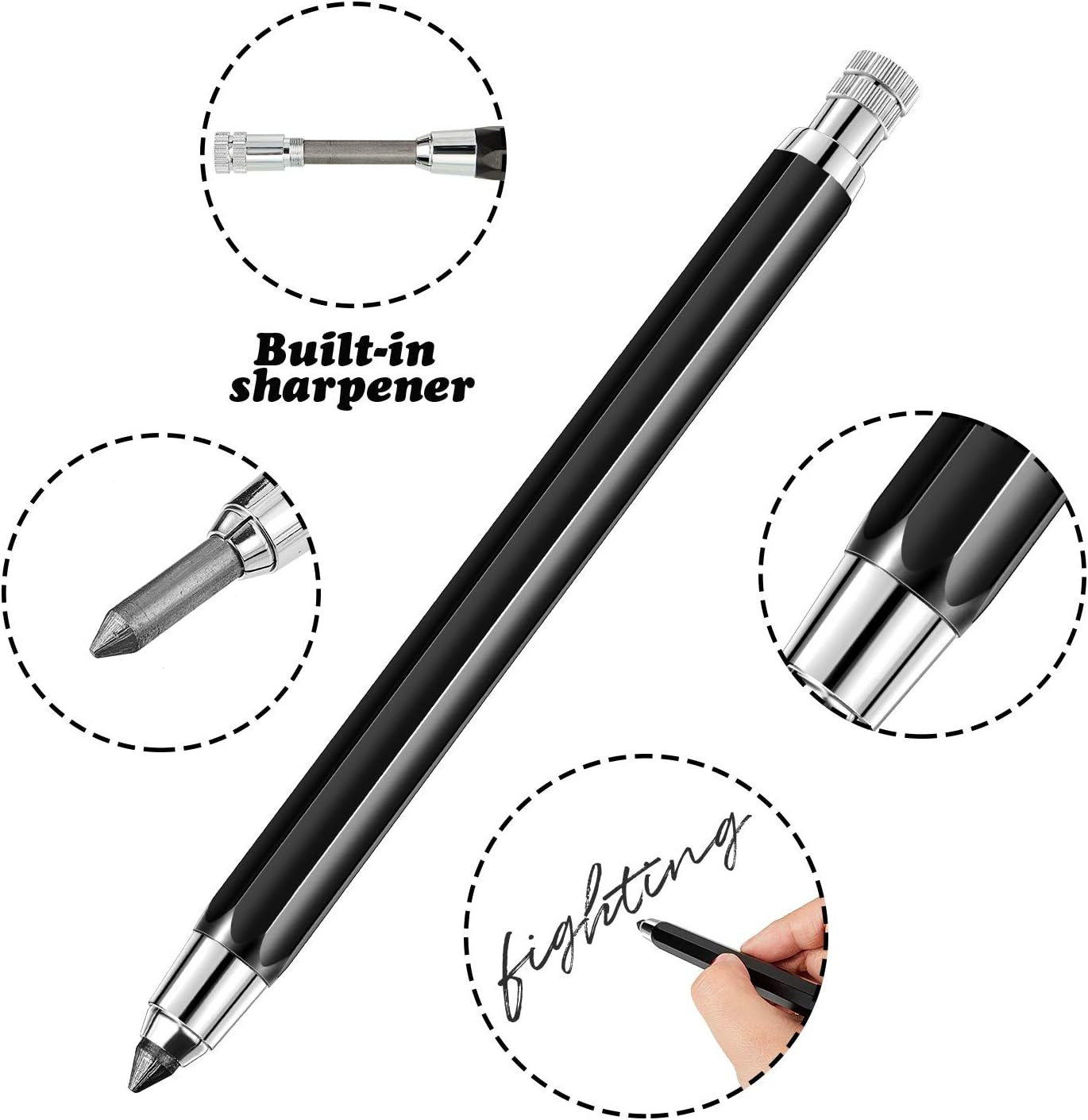 3 Pcs 5.6 Mm Lead Holder Mechanical Pencils Sketch up Automatic Clutch