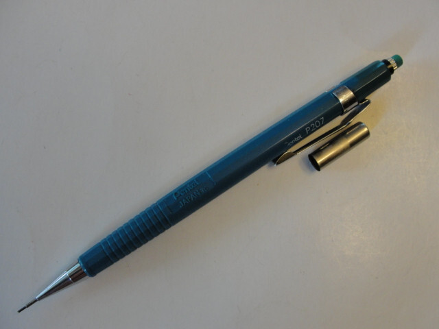 Vintage Pentel P207 Blue Mechanical Pencil w/ Tube of 0.7mm Lead