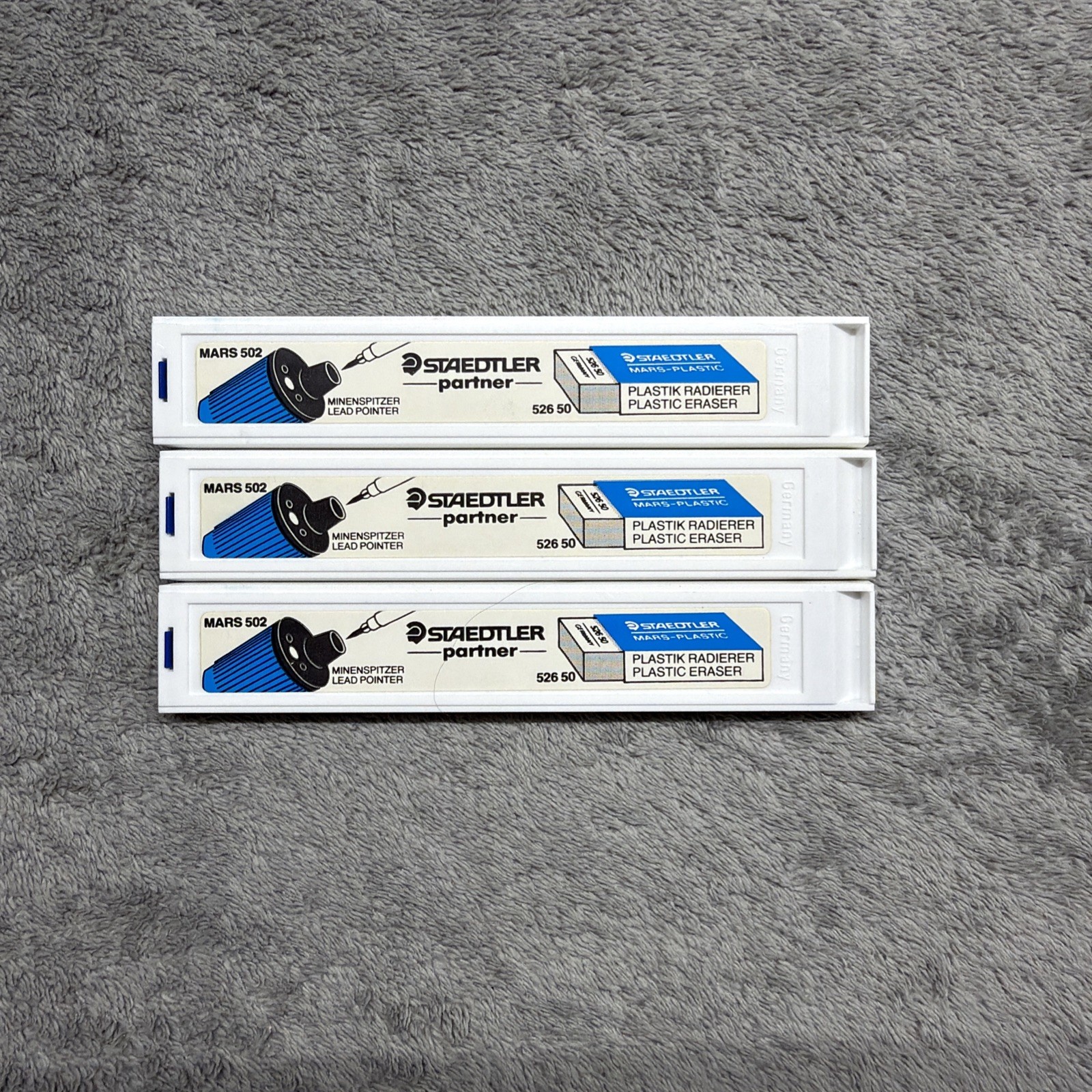3 Boxes 12 leads VINTAGE Staedtler Mars Drawing Blue Lumochrom 204-3
