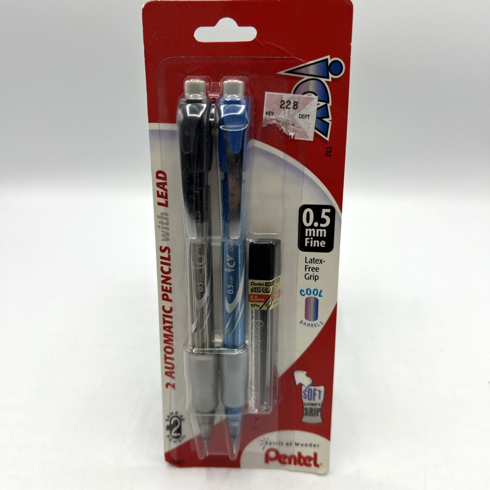 Pentel Icy Automatic Pencils 2 Pack Cool Barrels 0.5 mm Fine