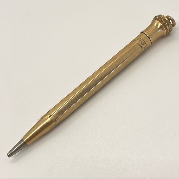 Vintage Wahl Eversharp Yellow Gold Filled Ring-Top Travel Pencil 4″ Art Deco