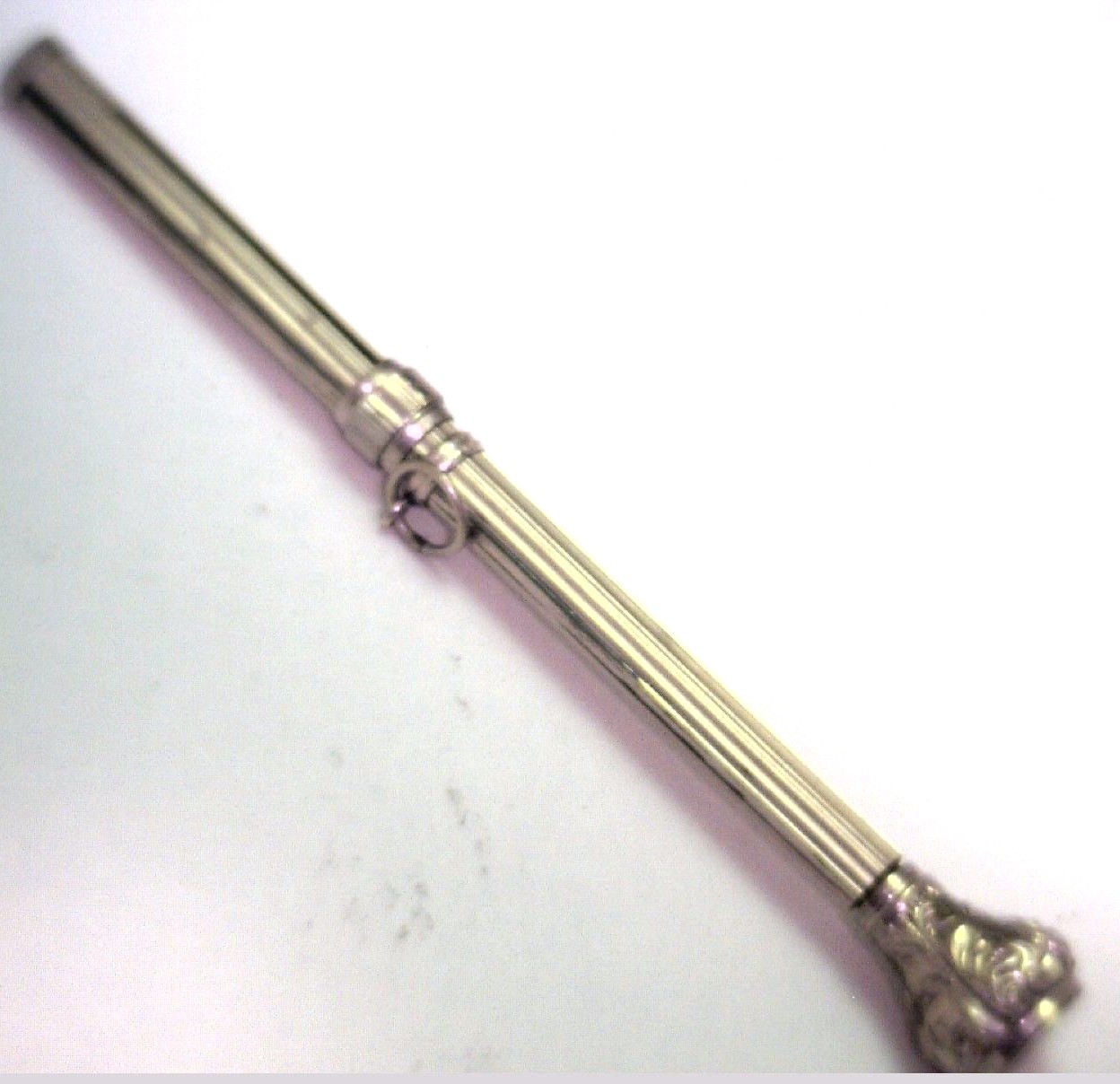 Antique Victorian Yellow Gold GF Ornate Pencil Carnelian Chatelaine Charm #C318
