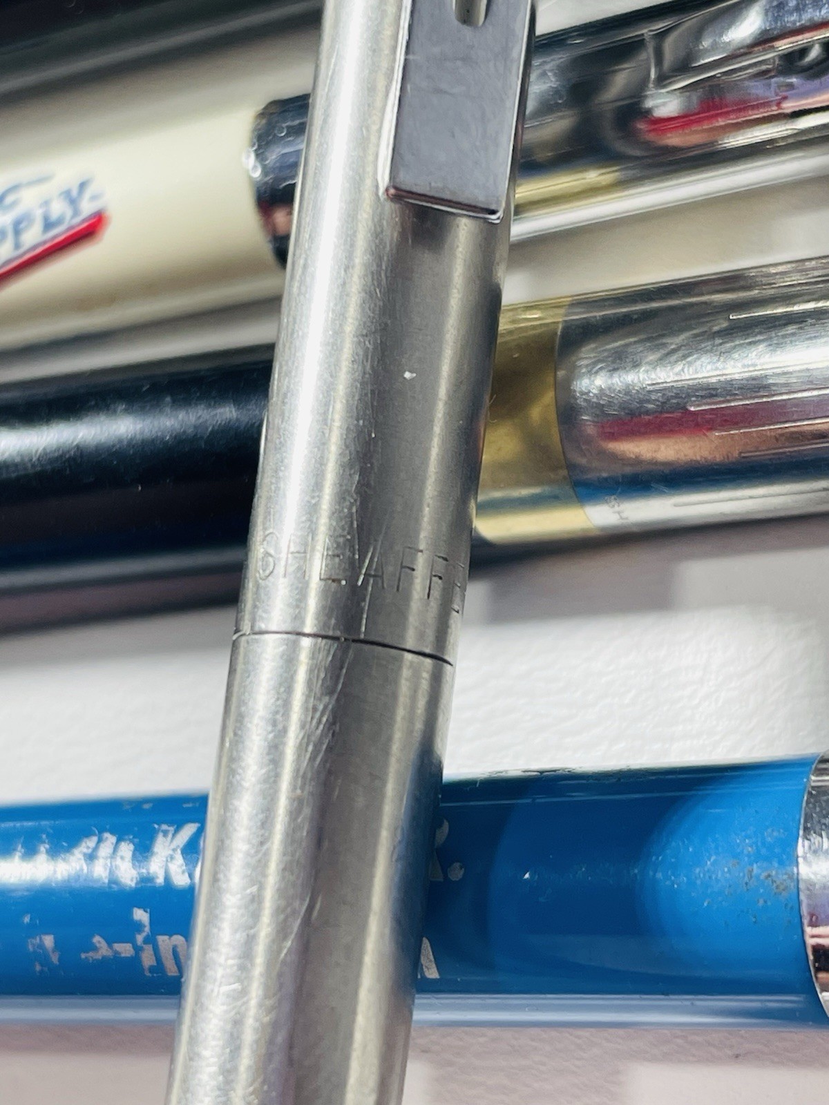 Vintage Sheaffer Mechanical Pencil & Pen Lot – Dot Chrome, Gold, Black, Blue USA