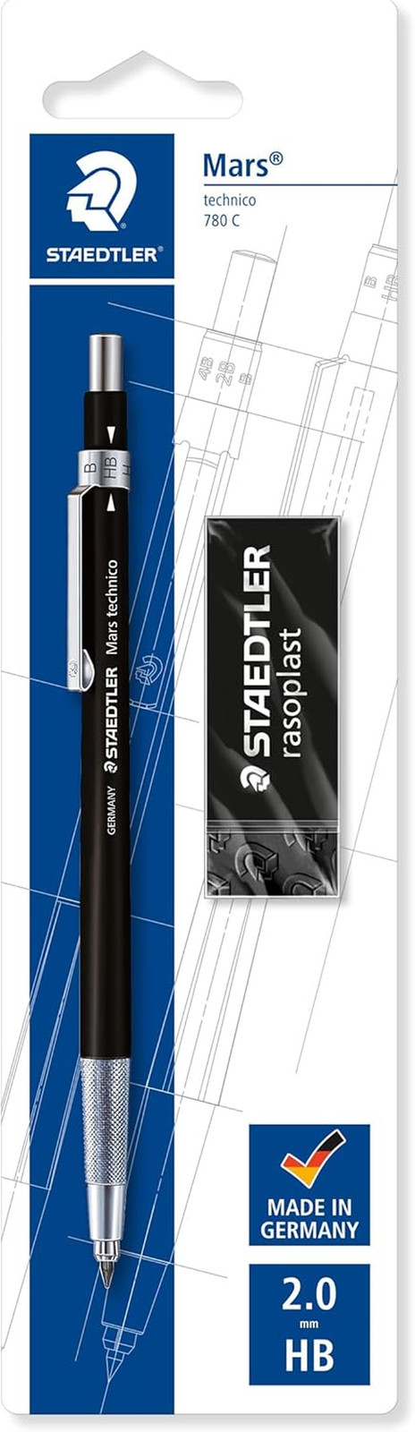780 C BKP6 Mars Technico Leadholder Clutch Pencil with Built-In Sharpener – HB,