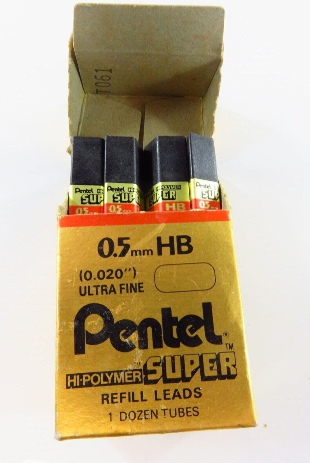 8 Tubes Pentel Hi-Polymer Super Refill Leads Ultra Fine 0.5mm HB (0.020″)