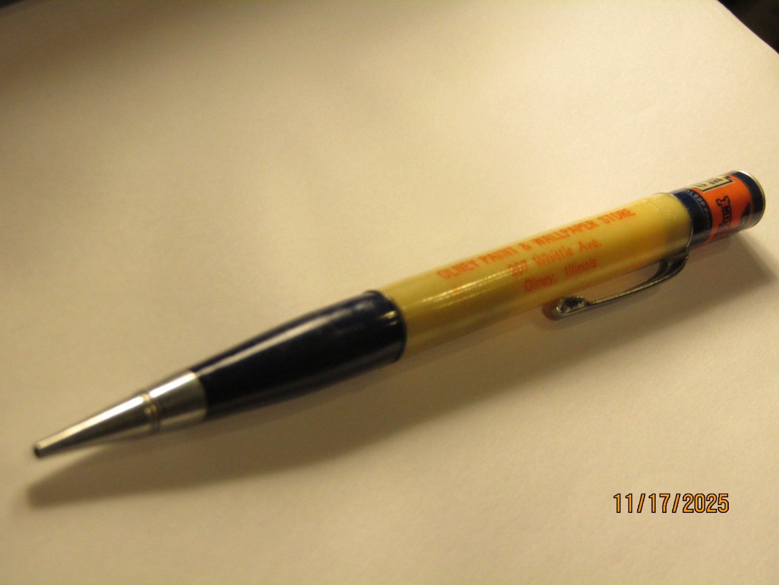 Vintage Ritepoint Mechanical Pencil Onley Paint & Wallpaper Smithalsop Can Top
